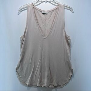 Aritzia Babaton‎ Tank Top V Neck M Sleeveless Modal Minimalist Neutral Layer
